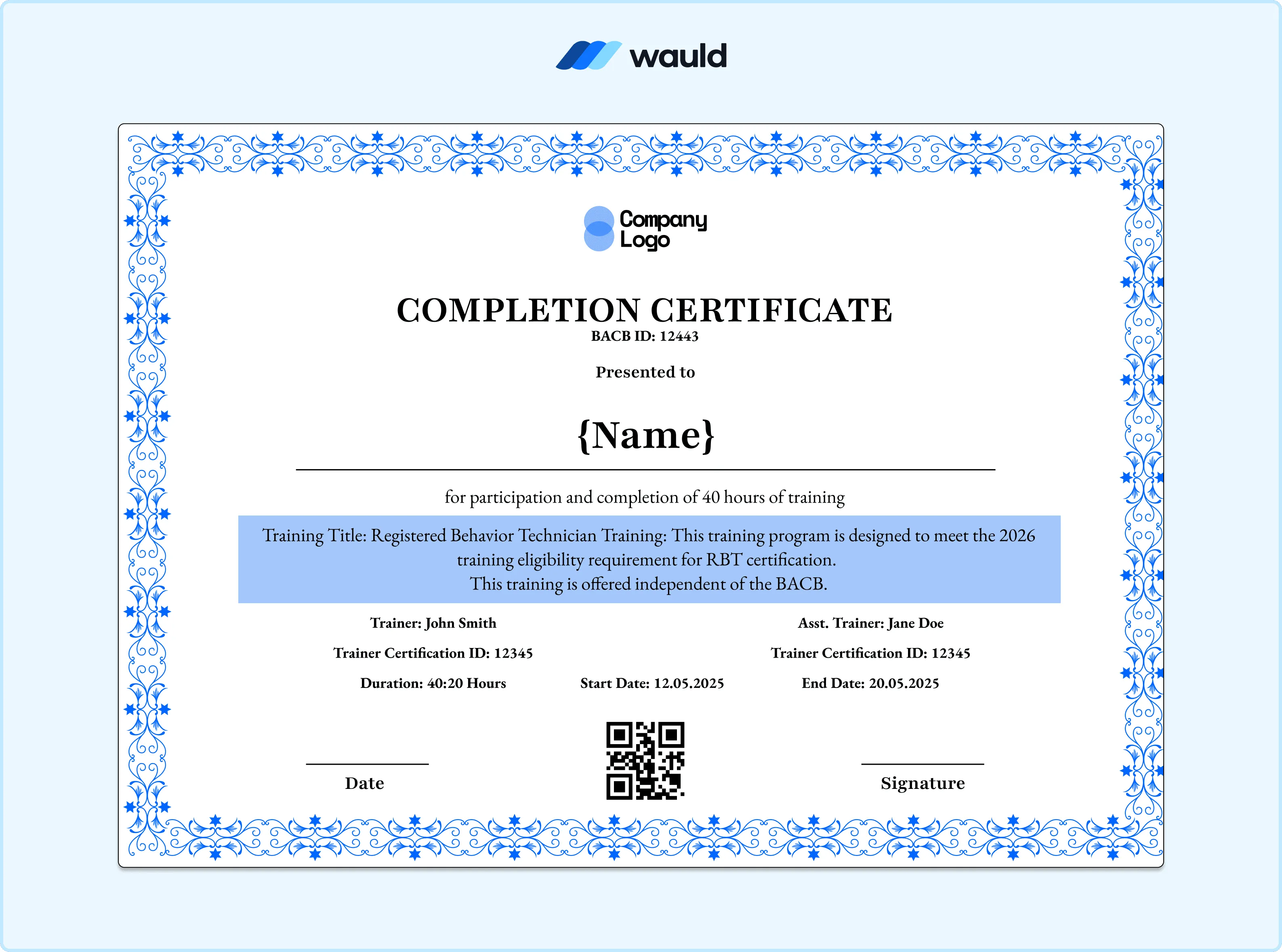 RBT Certificate