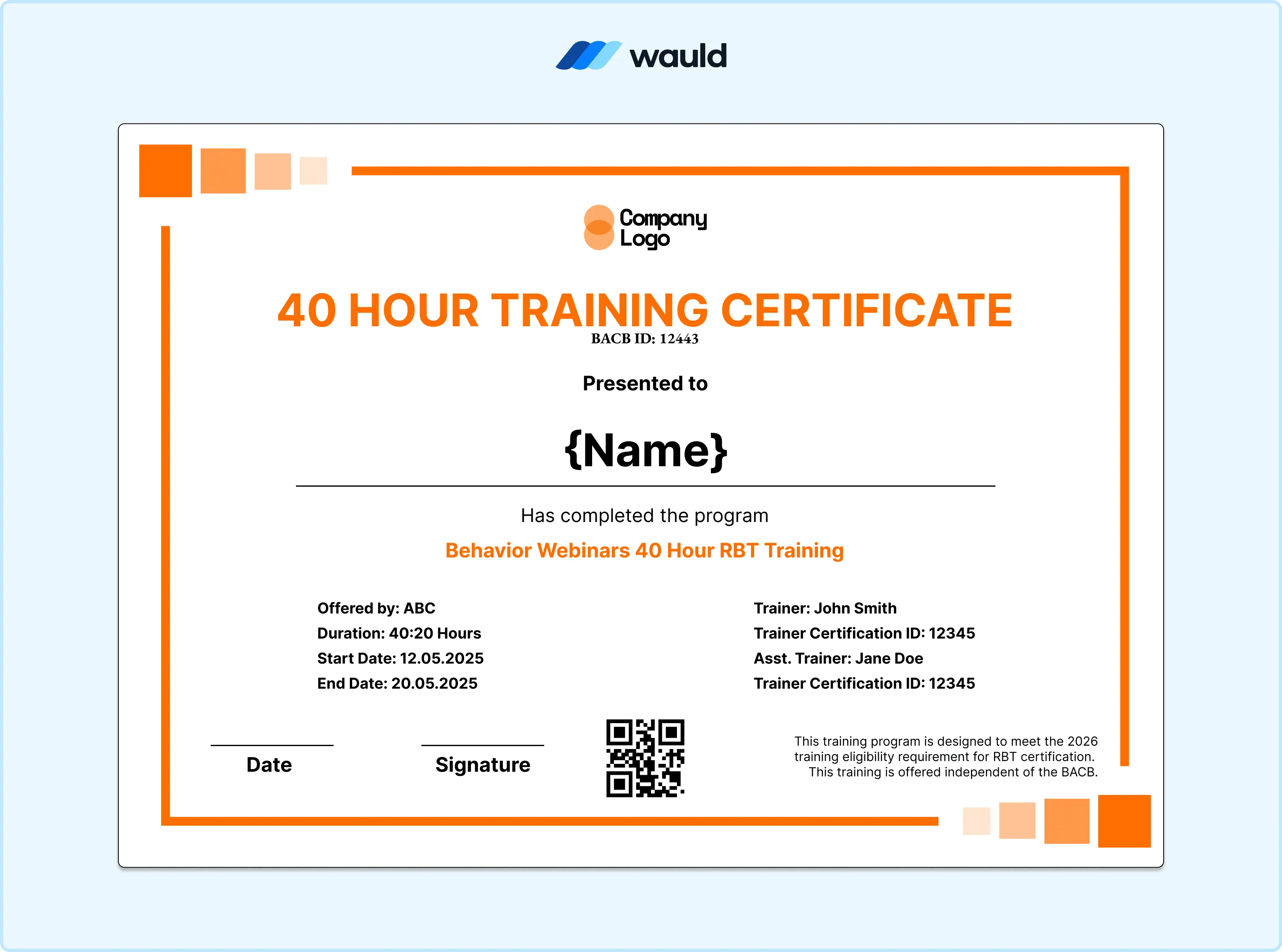 RBT Certificate