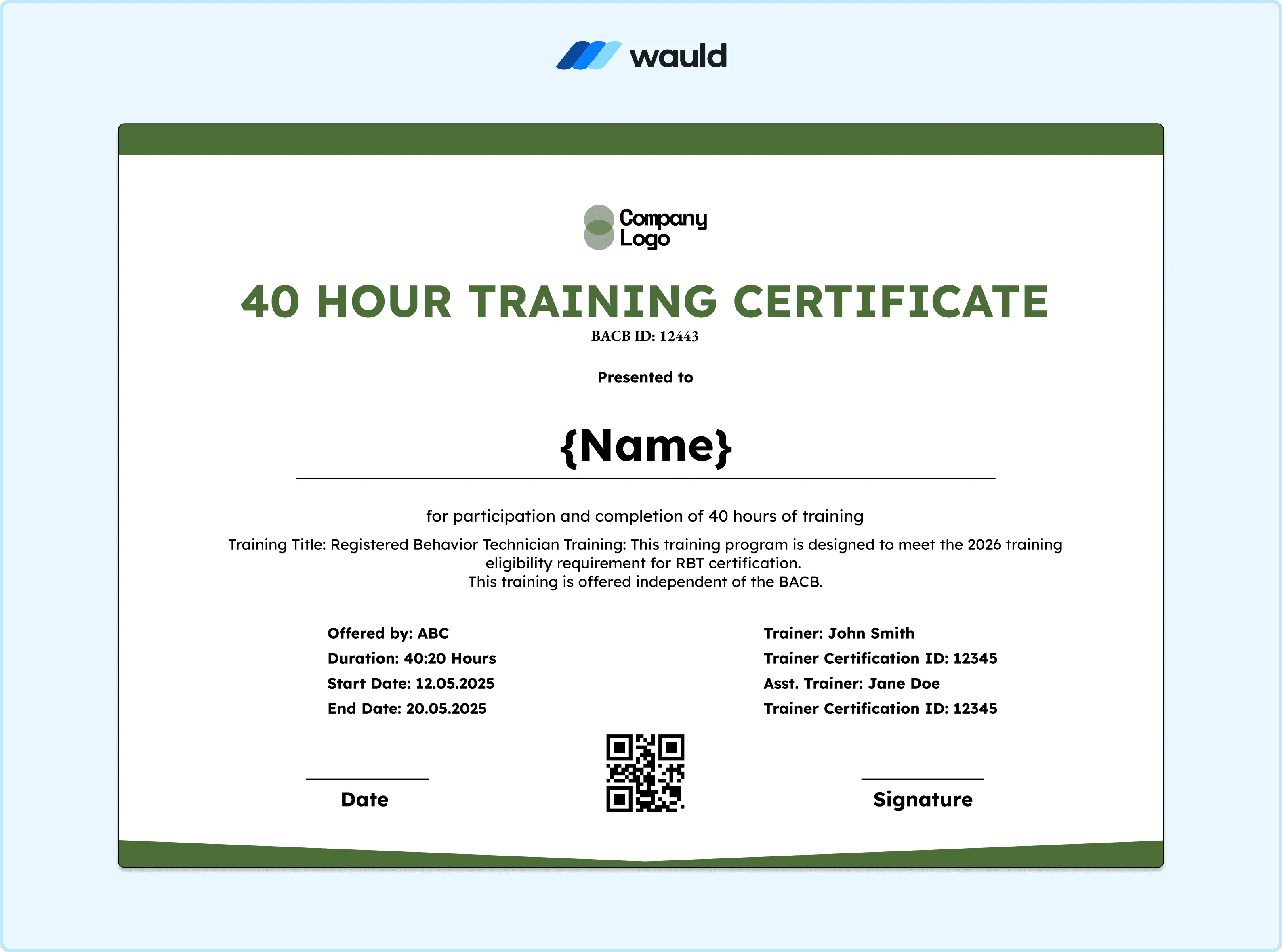 RBT Certificate