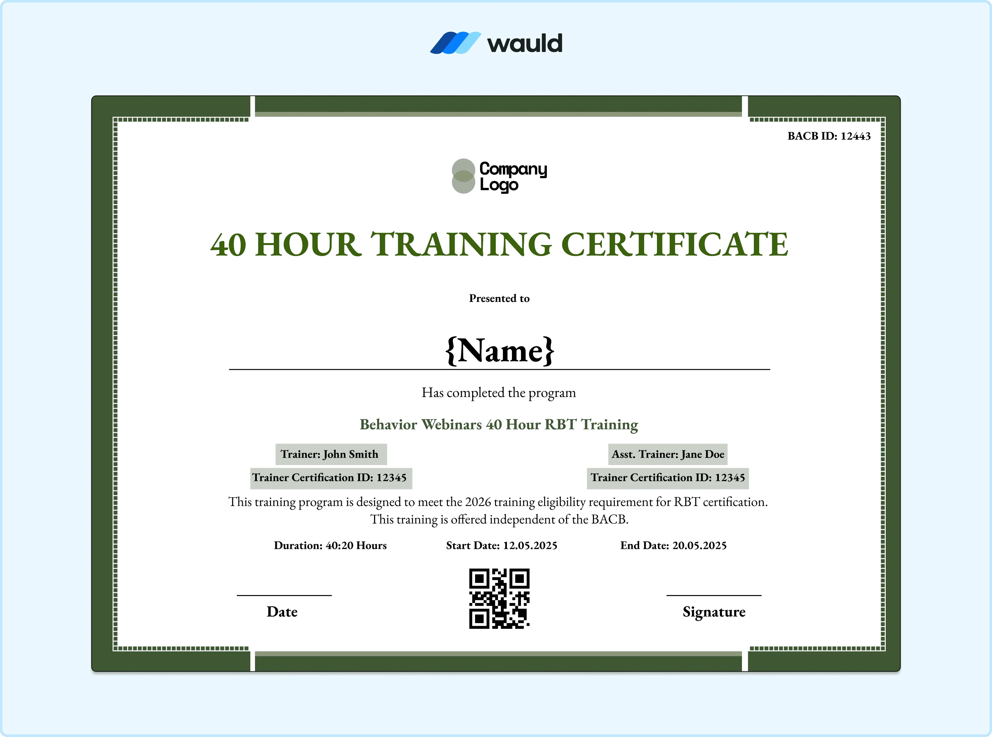 RBT Certificate