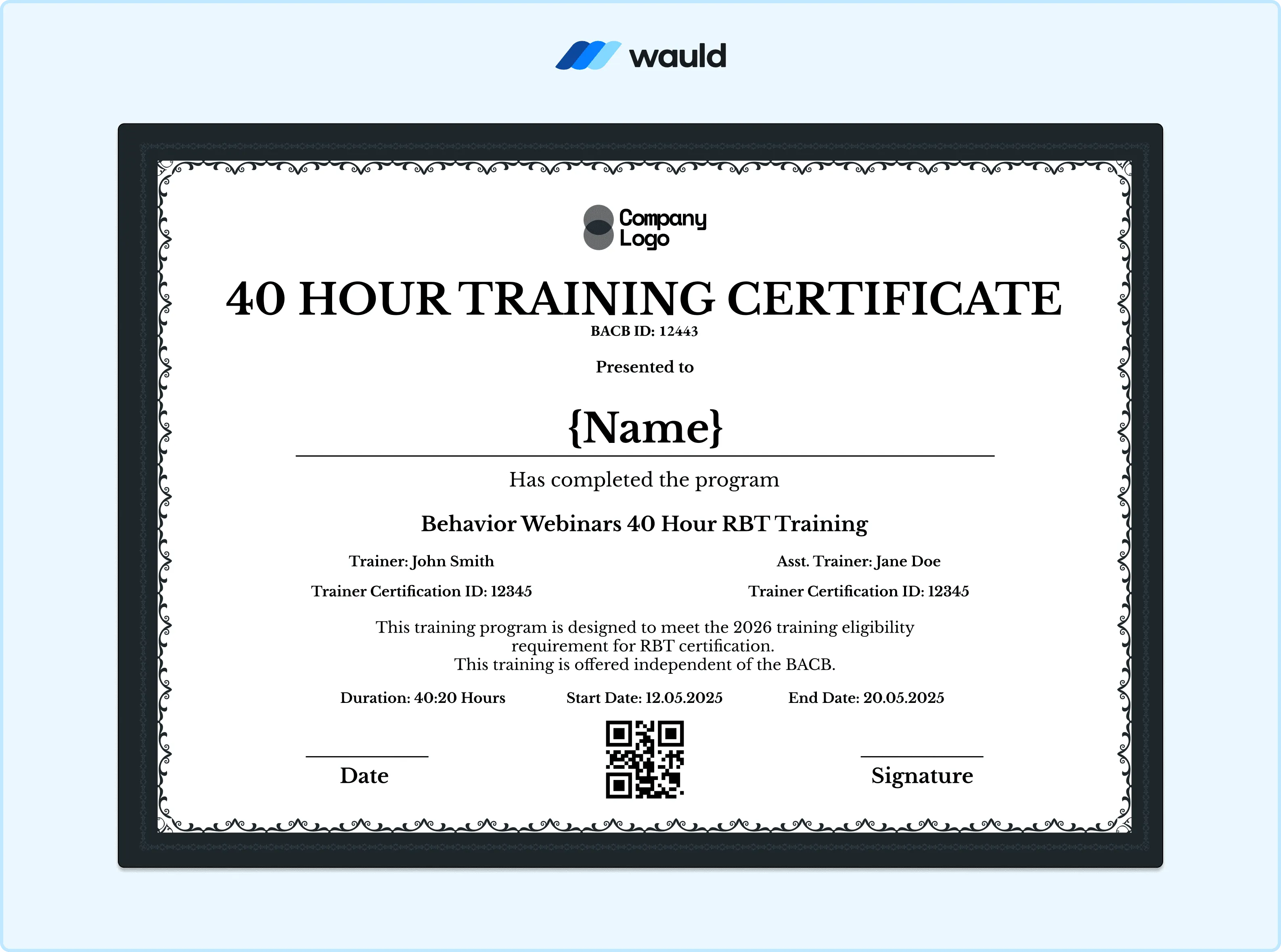 RBT Certificate