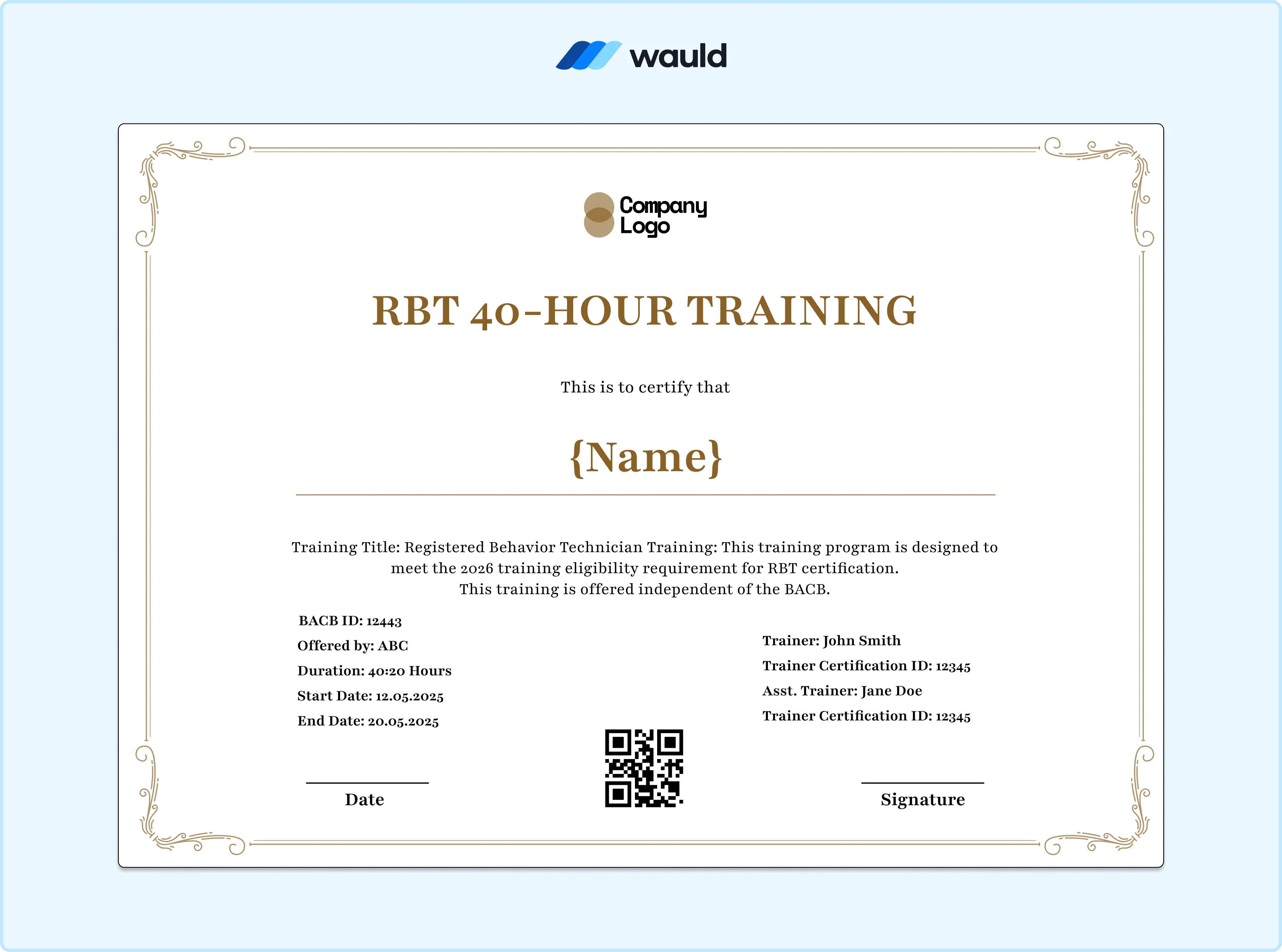 RBT Certificate