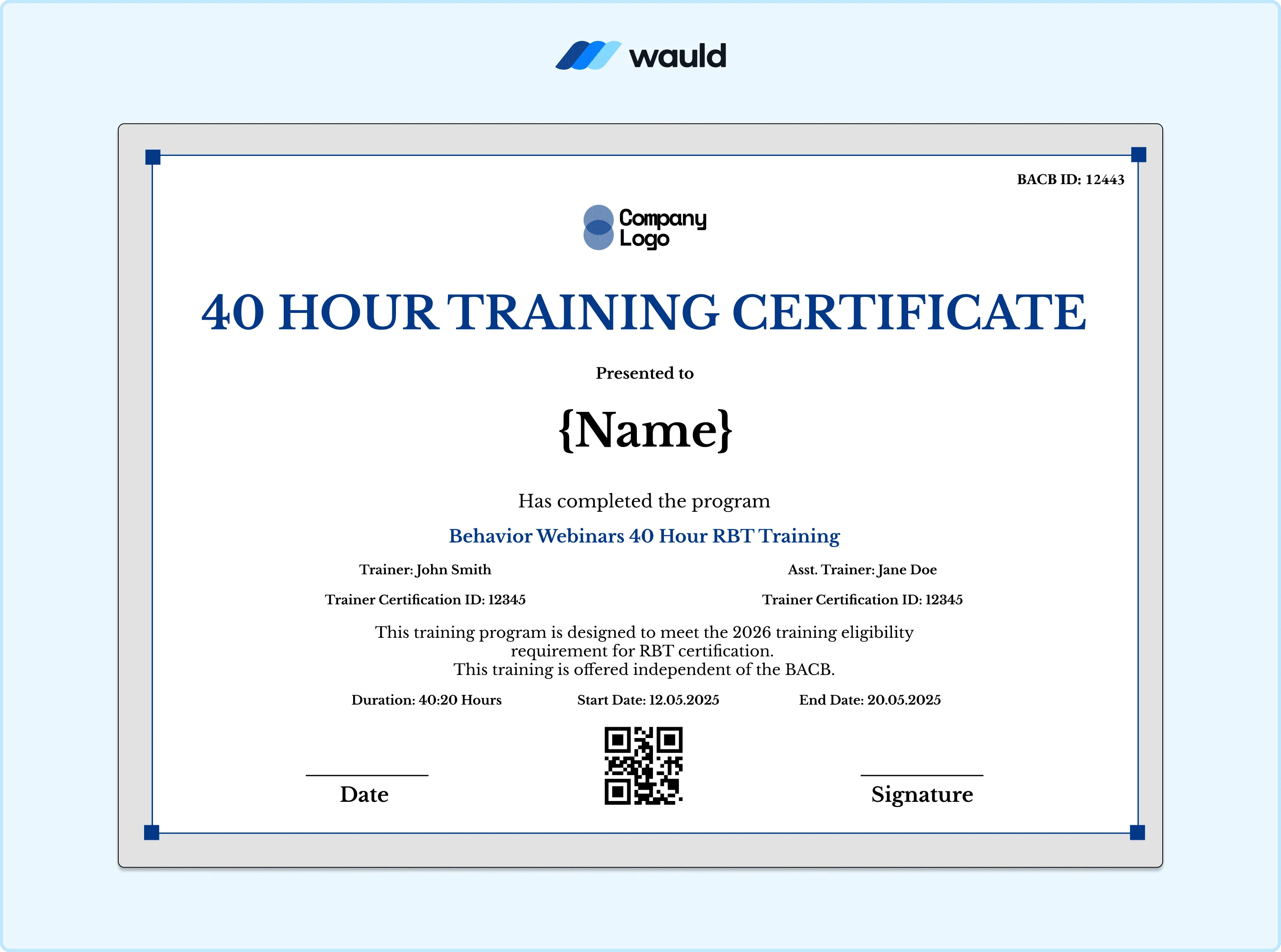 RBT Certificate