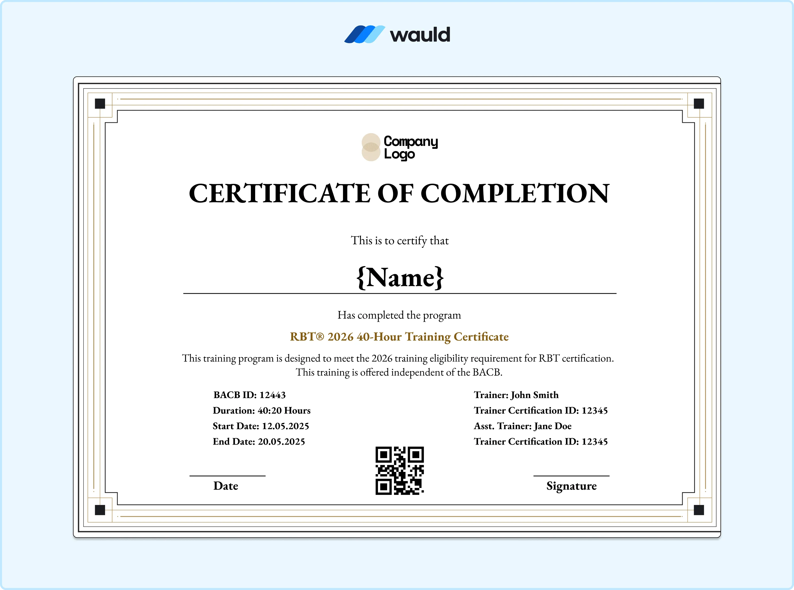 RBT Certificate