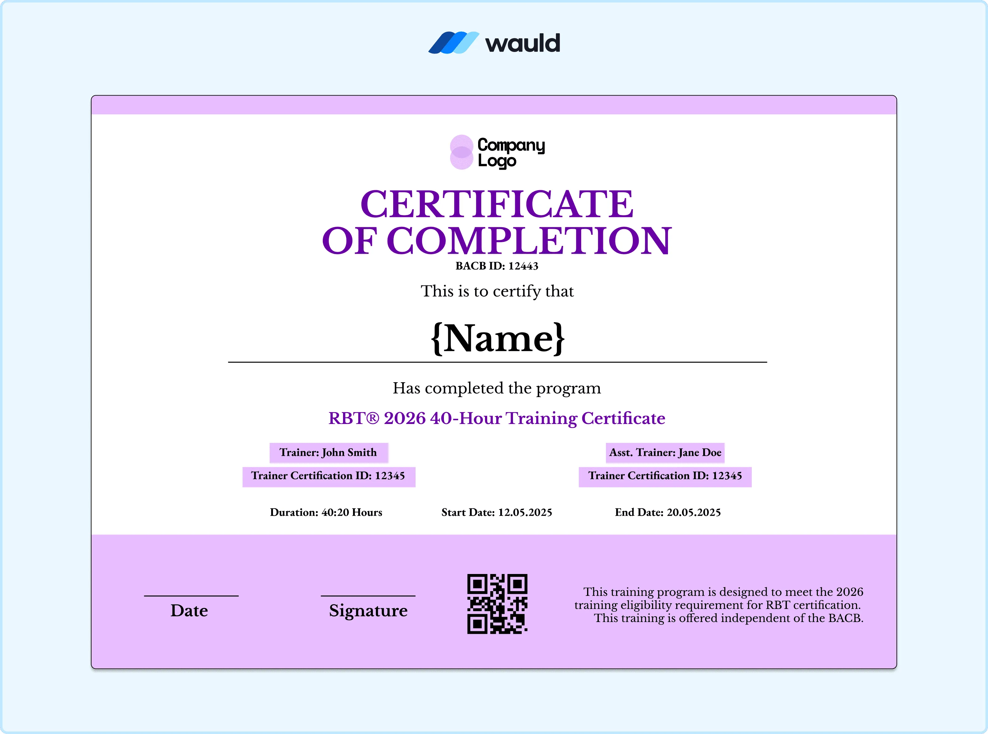 RBT Certificate