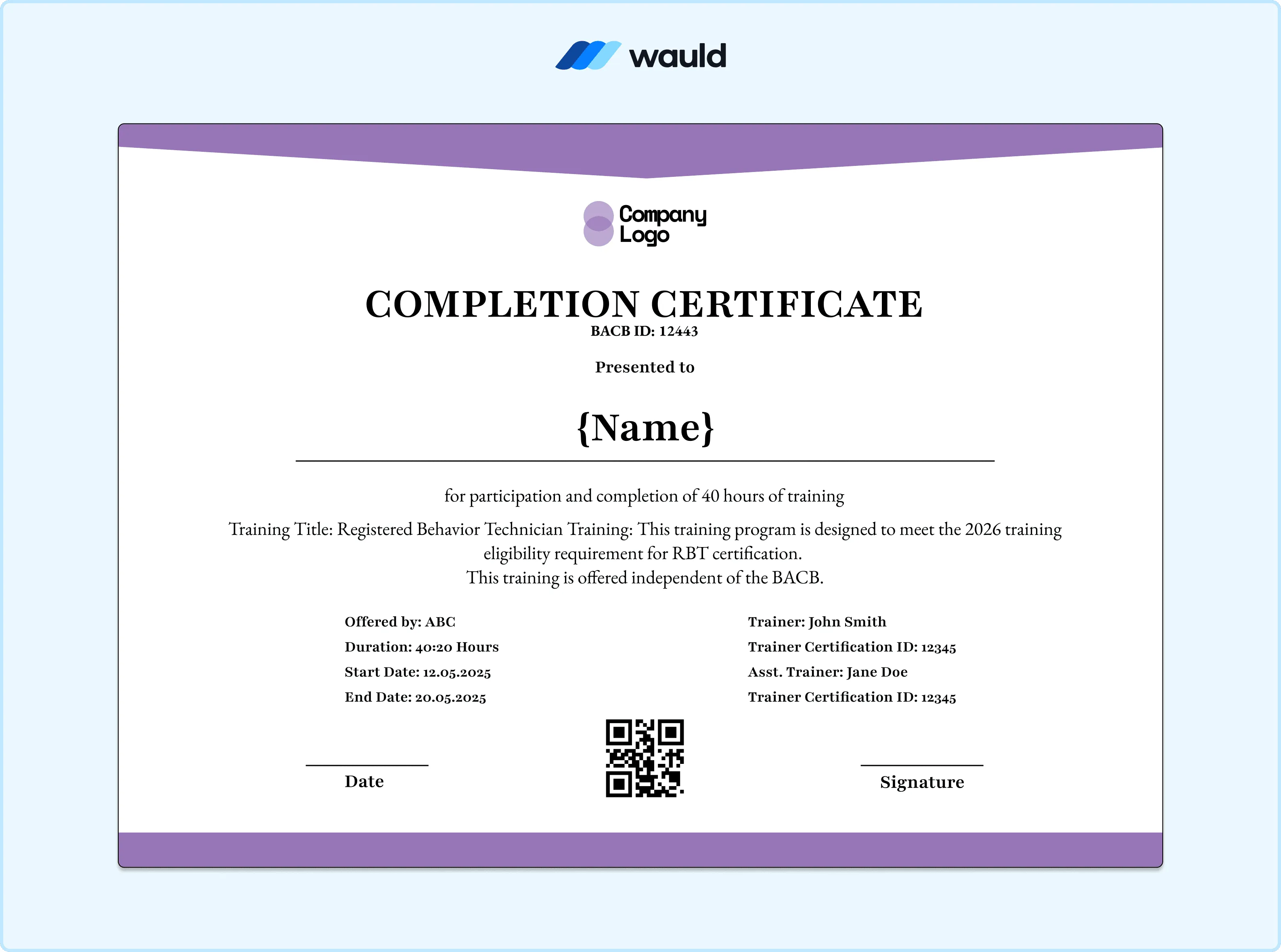 RBT Certificate