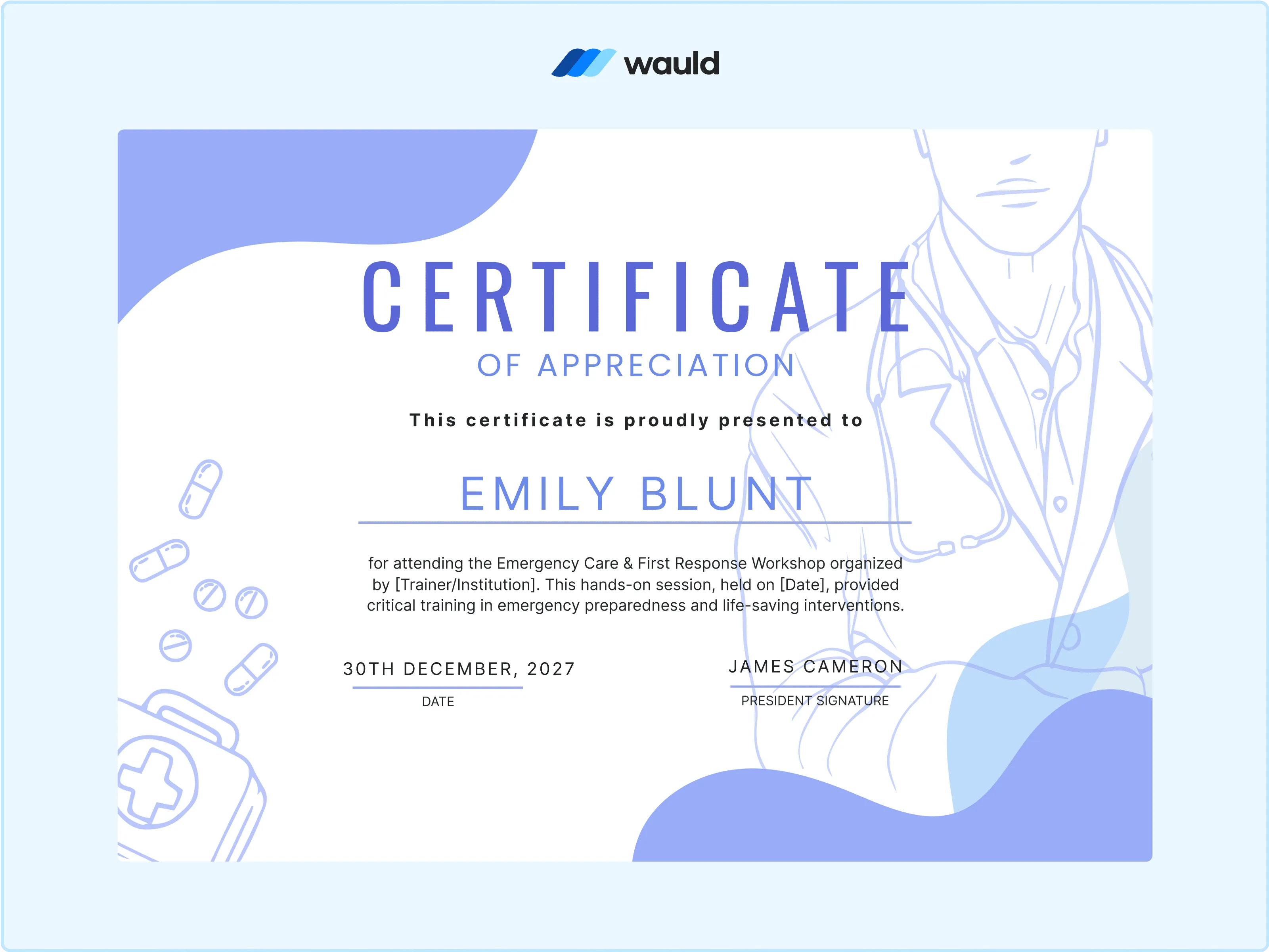Wauld - Animated Medical Certificate Templates