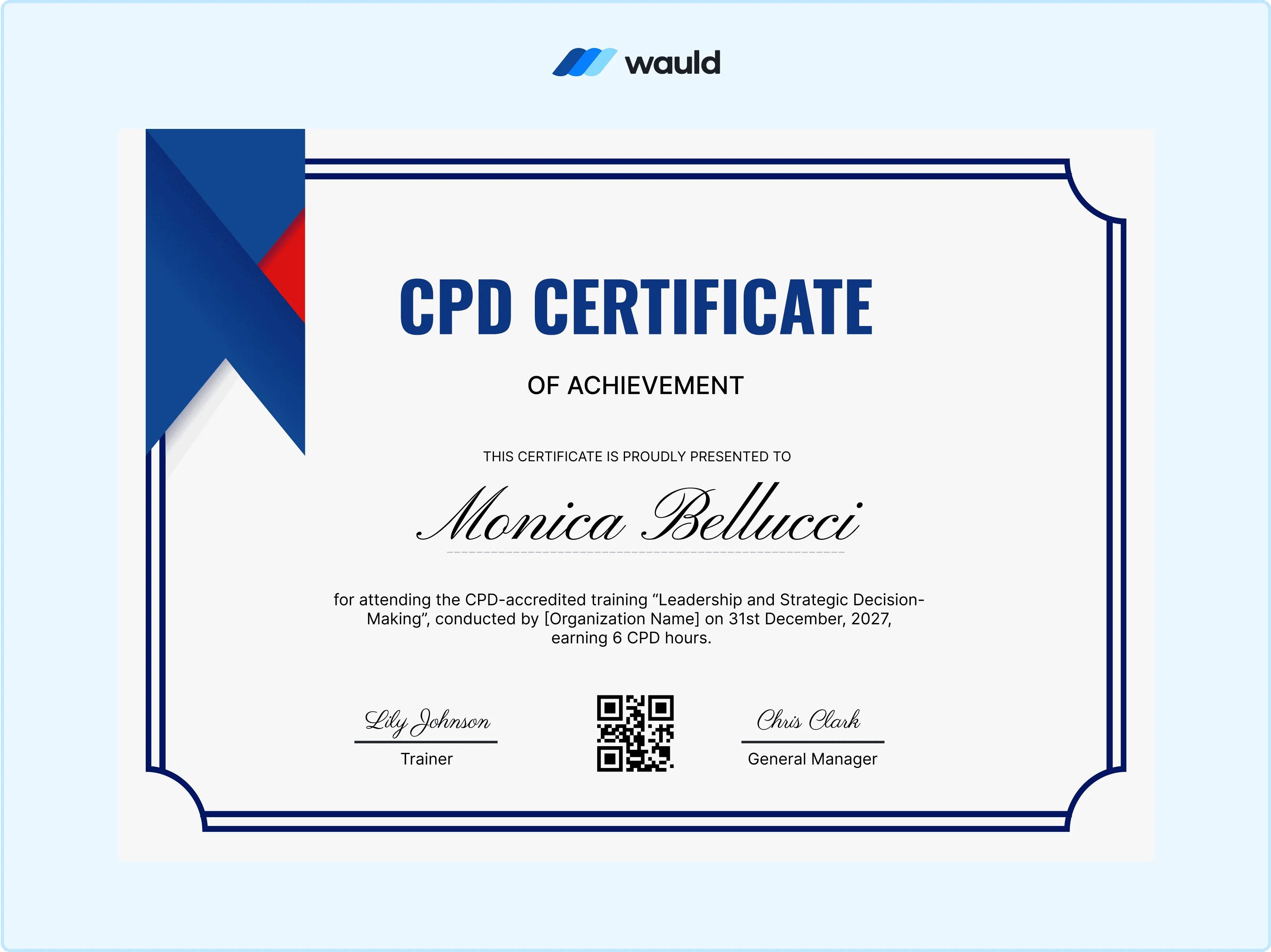 Wauld - Authoritative and stylish certificate template