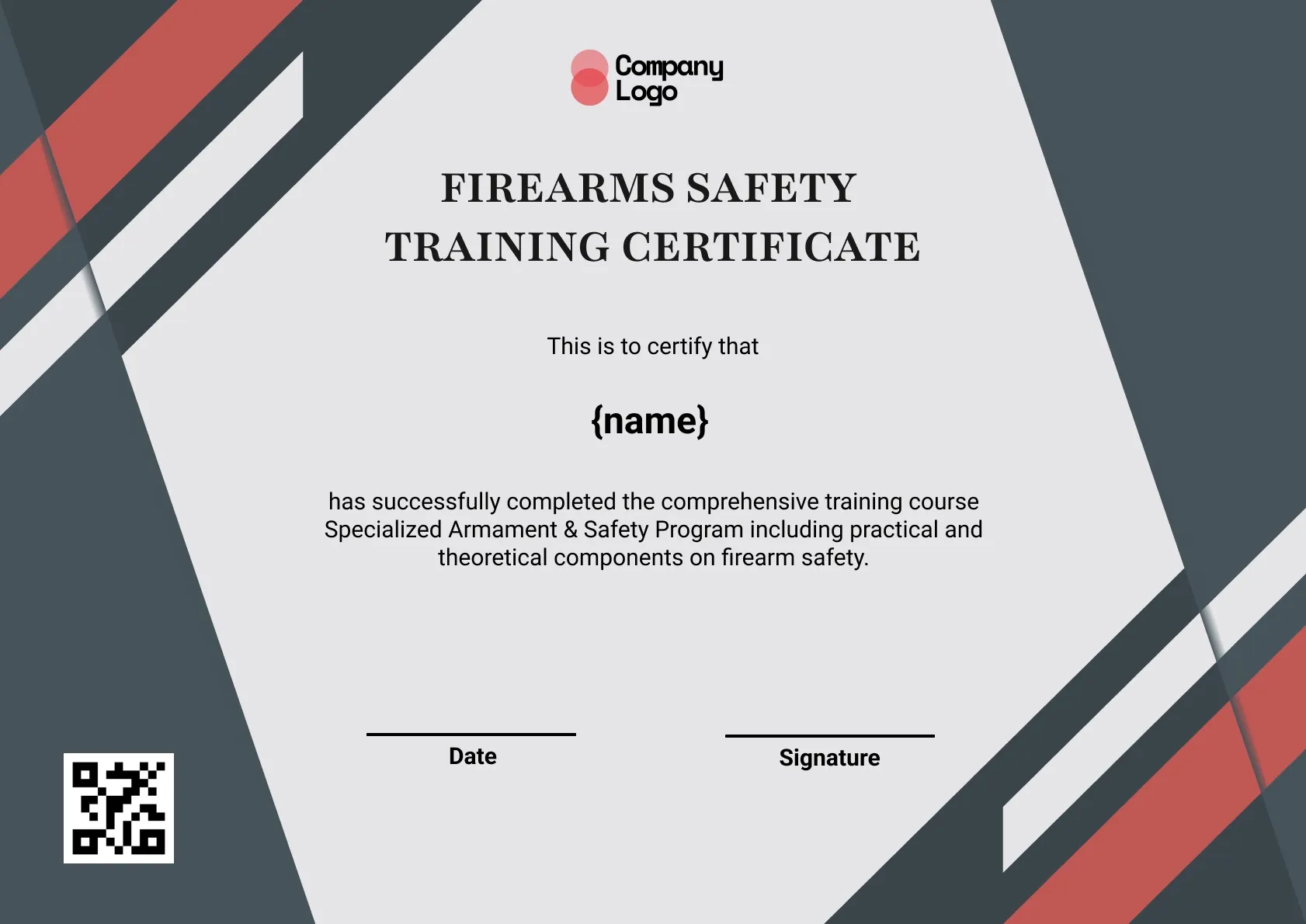 Authoritative Firearms Safety Certificate Template