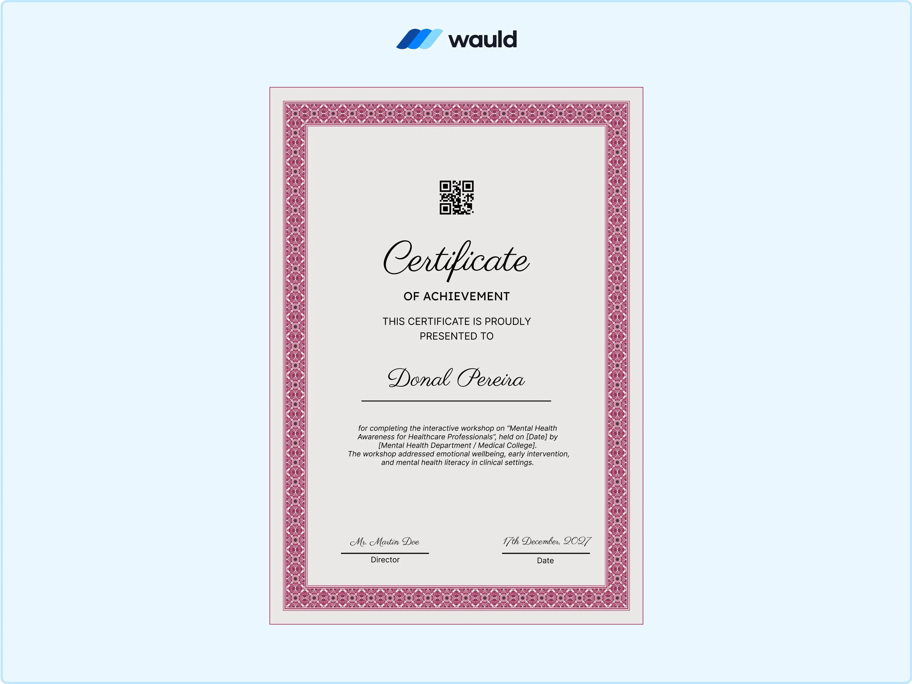 Wauld - Classy Medical Template for Achievements 