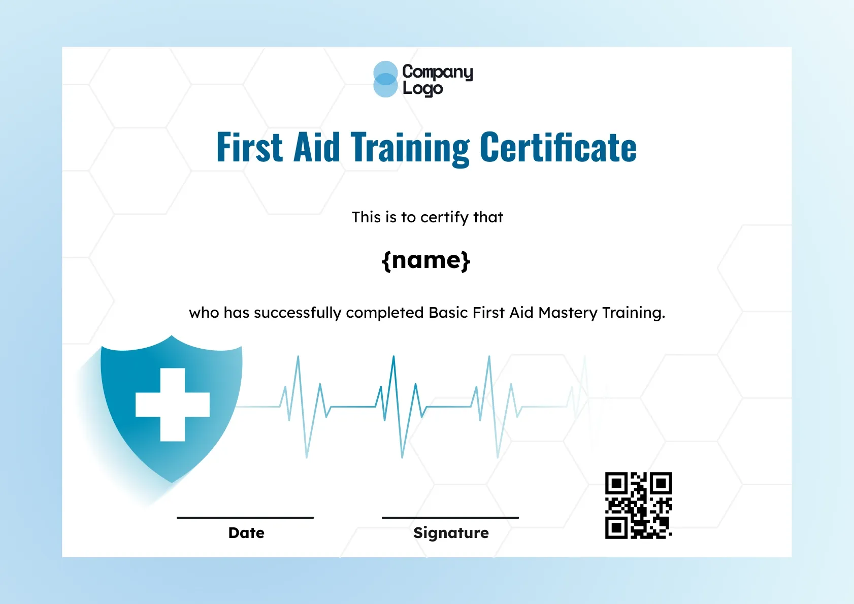 Credible First Aid Trainer Certificate Template