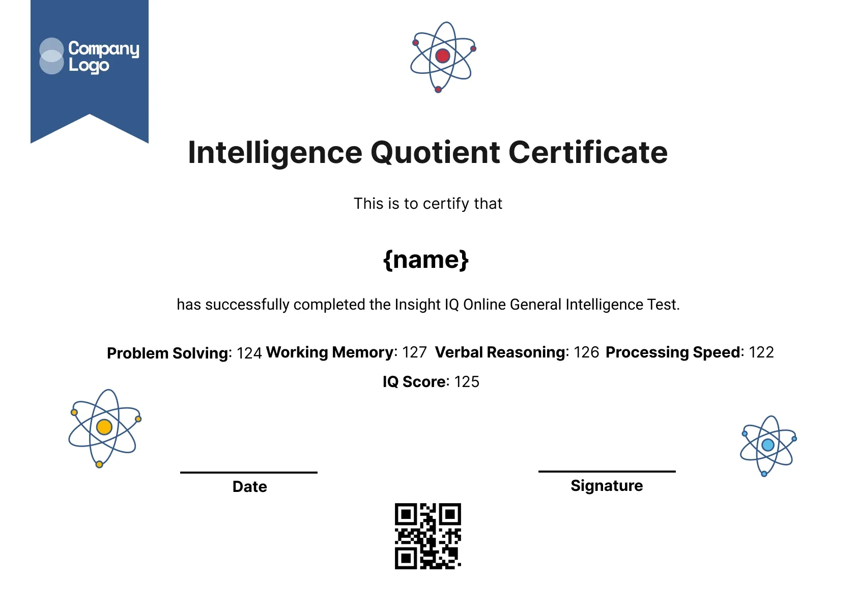 Elite Intellectual Ability Certificate Template