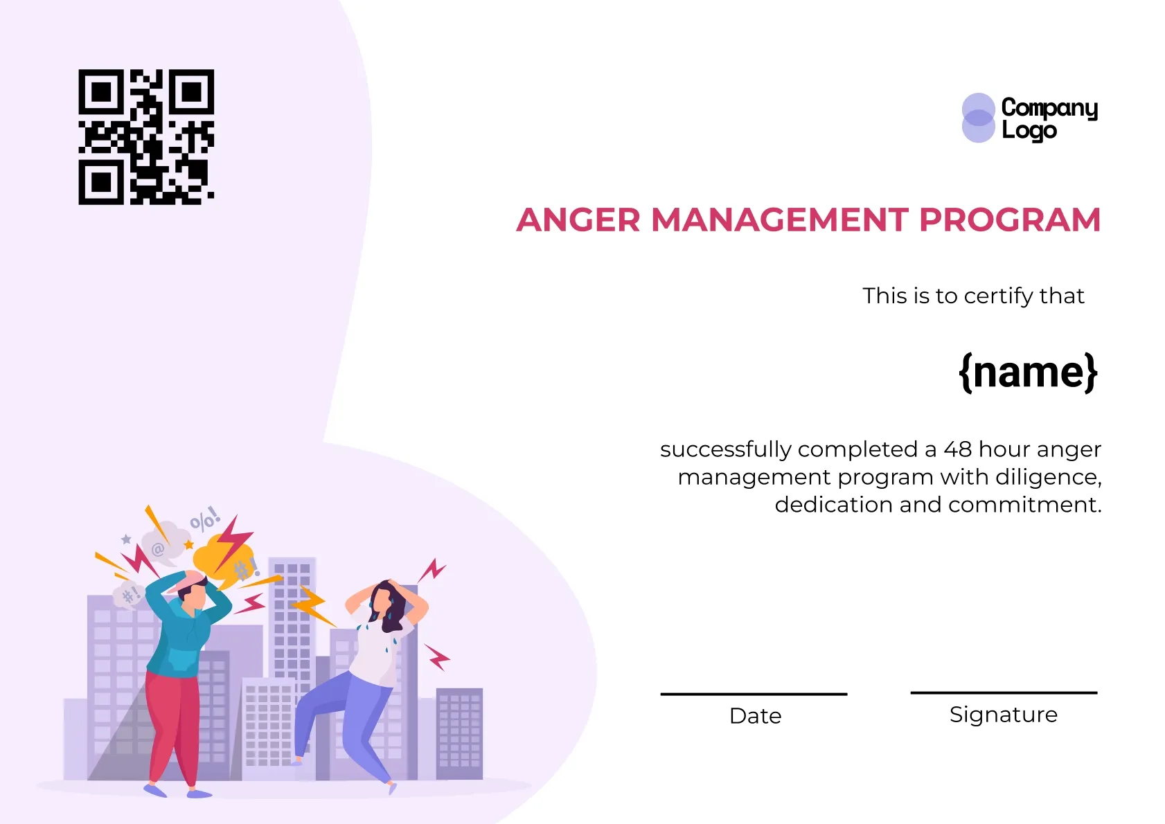 Empowered Emotional Balance Certificate Template