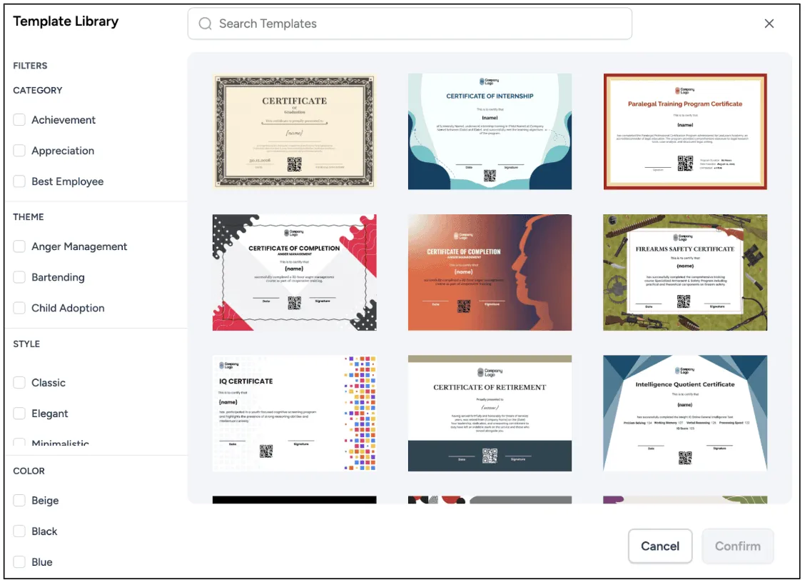 Template gallery of Wauld 