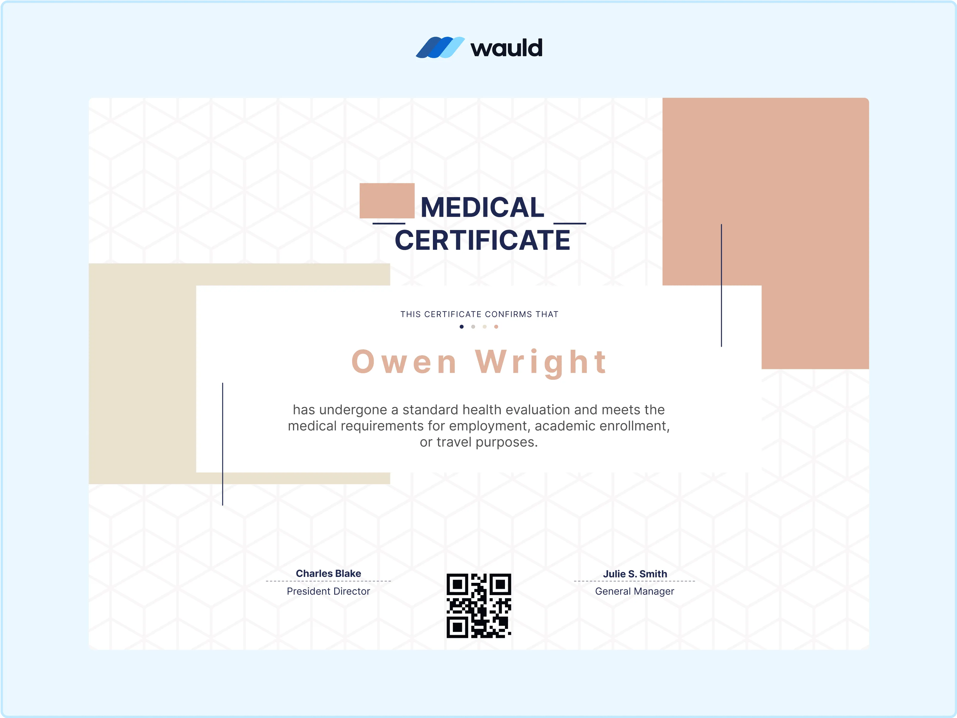 Wauld - Clean and Minimalistic Medical Certificate