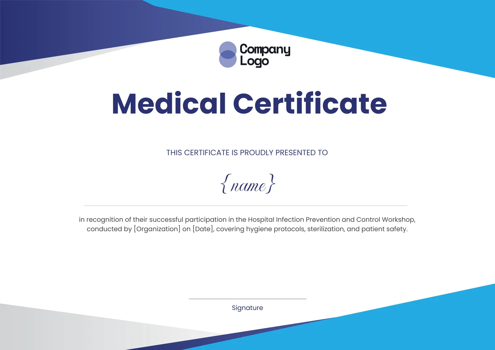 Modern and Sleek Workshop Participation Certificate Template