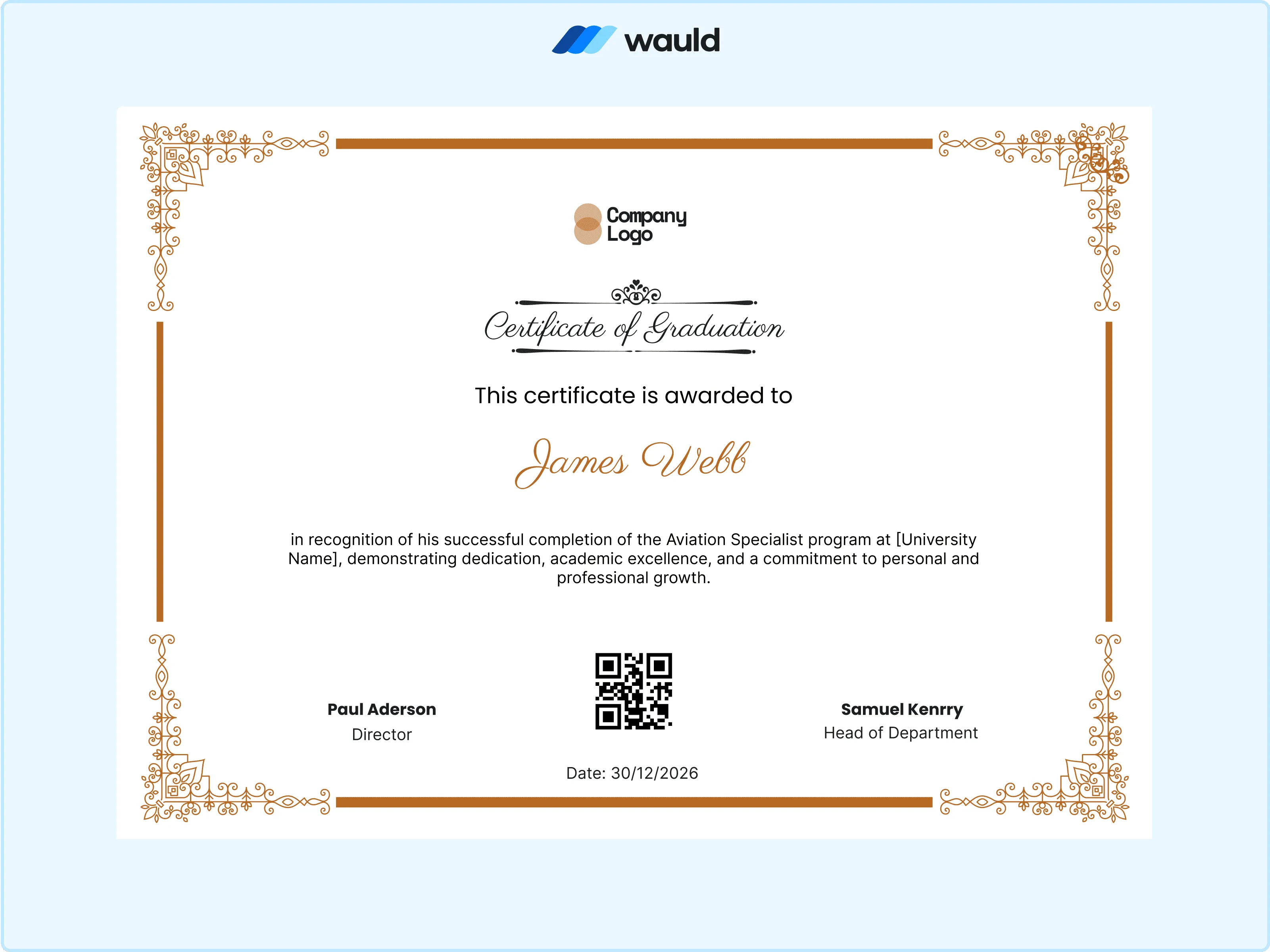Wauld - Modern and clean graduation template