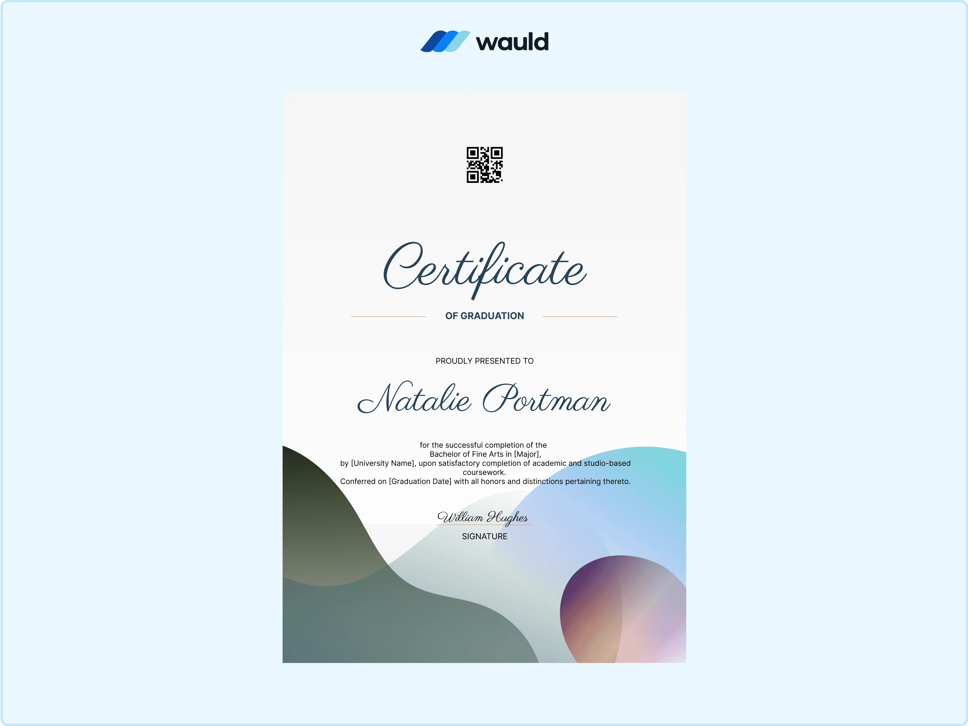 Wauld - Multi-colored graduation certificate template