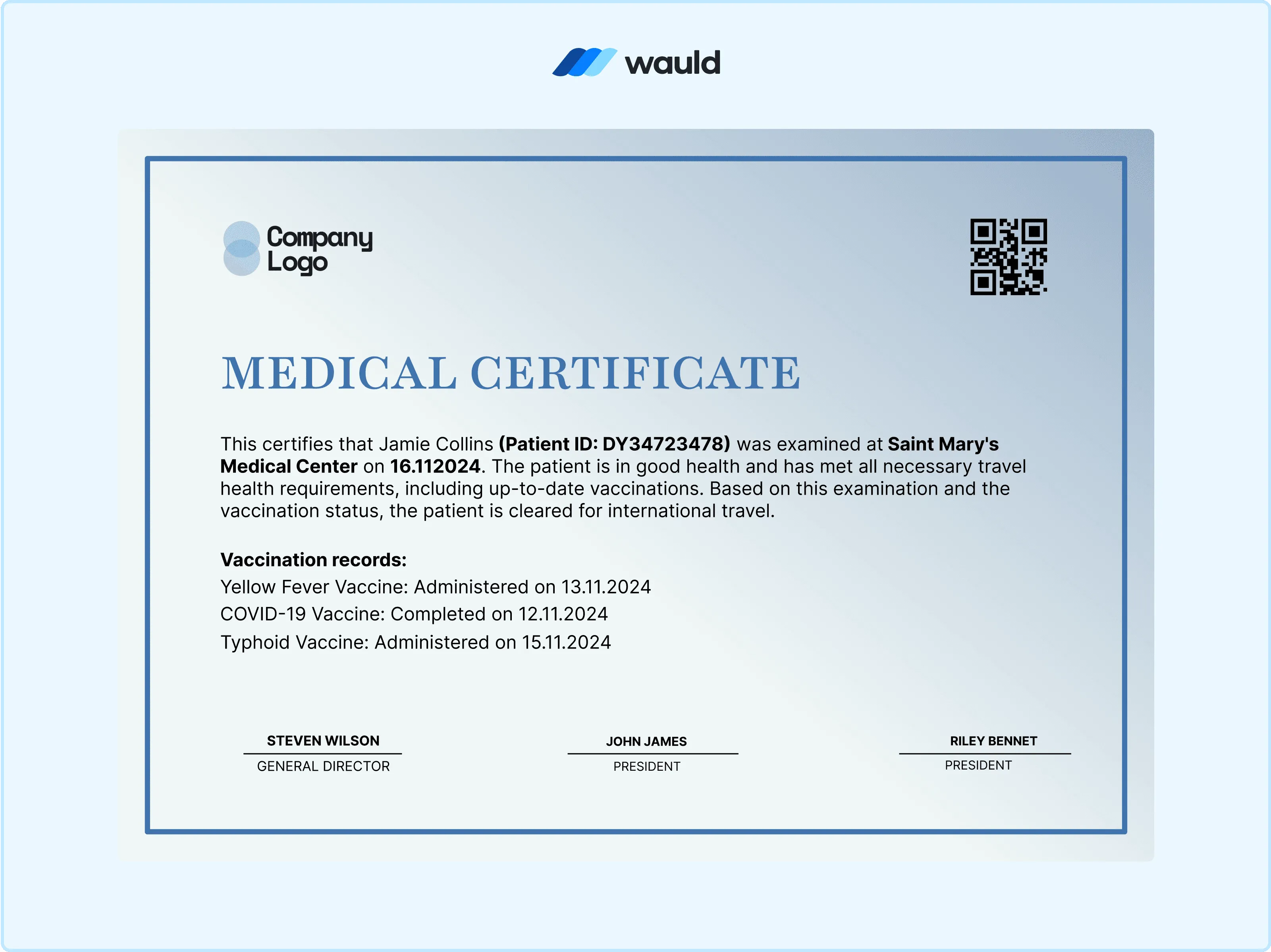Wauld - A Neatly Structured Certificate Template