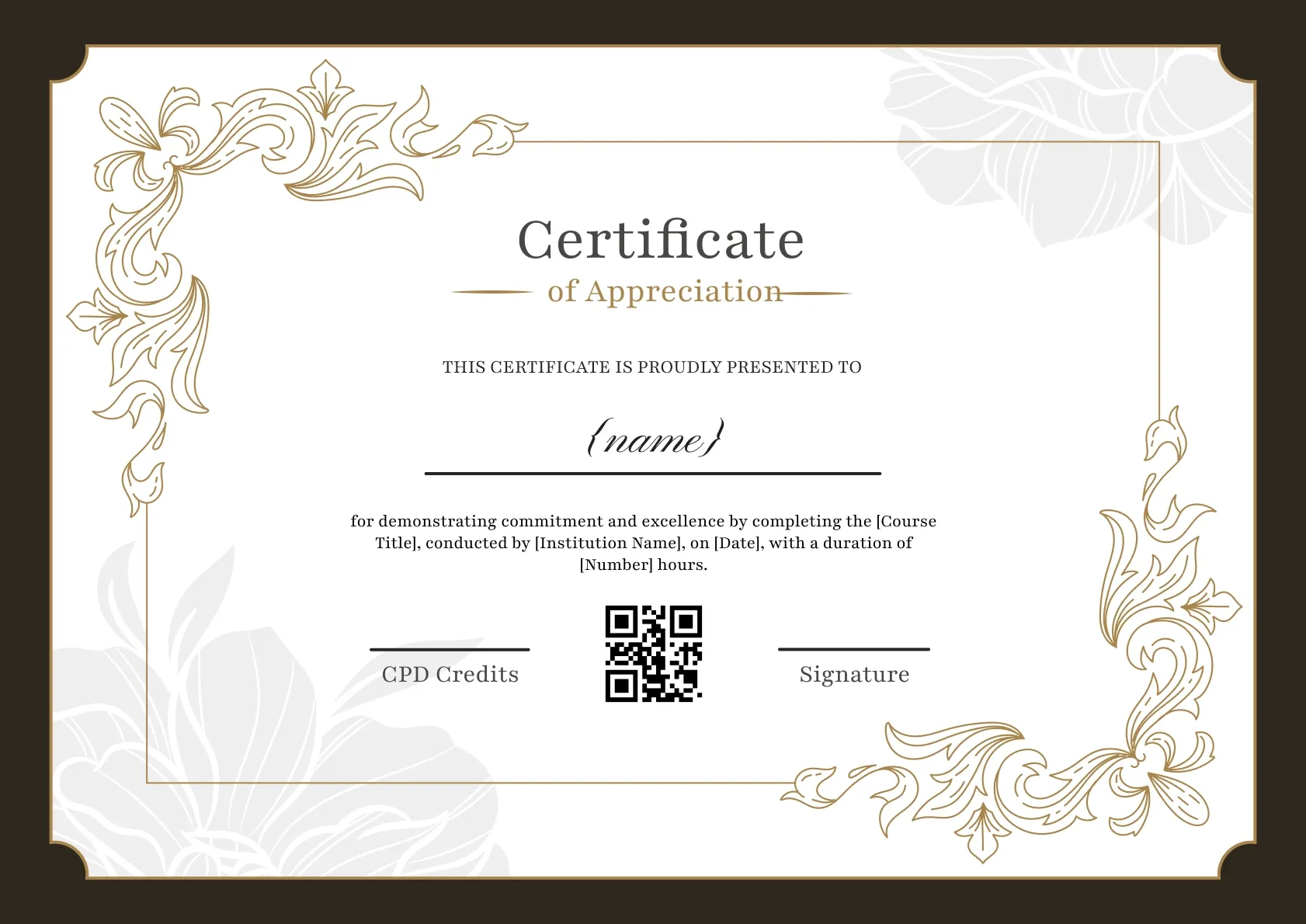 Professional and Decorative CPD Certificate Template