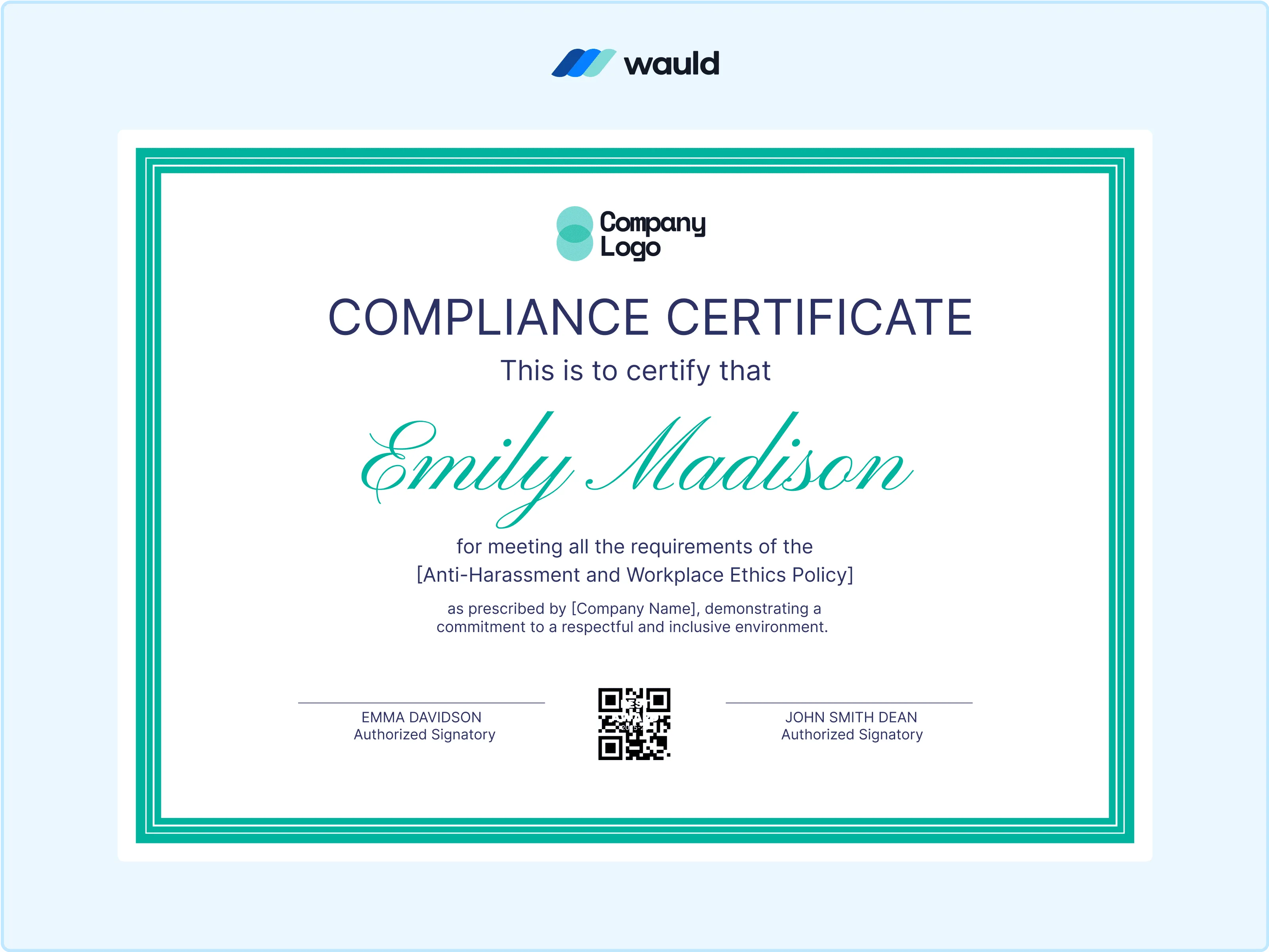 Wauld - Professional and simple certificate template 