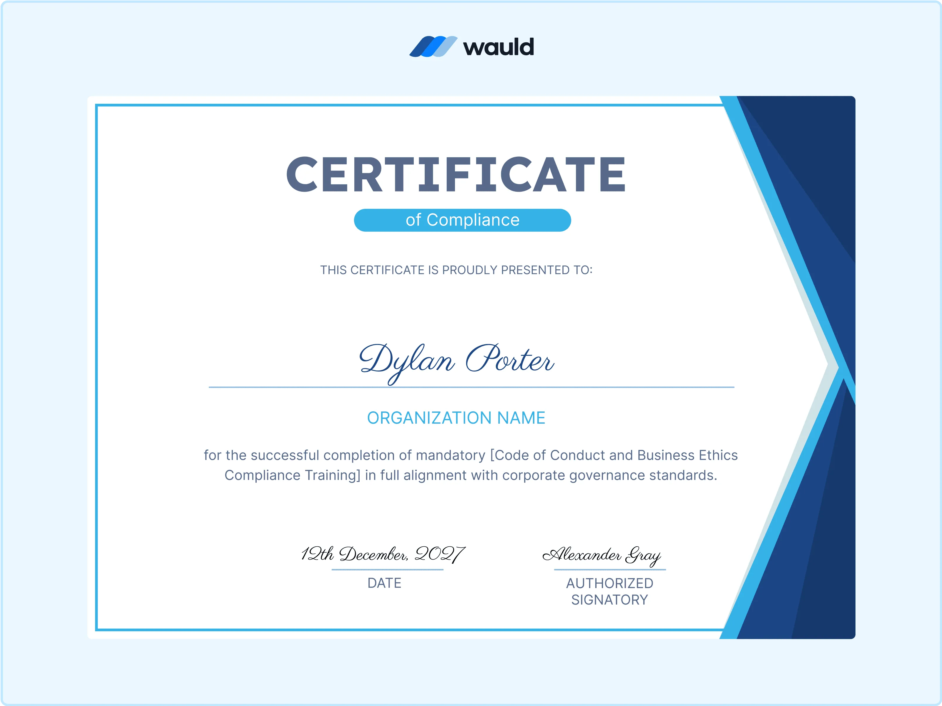 Wauld - A Blue-Themed Professional Template 