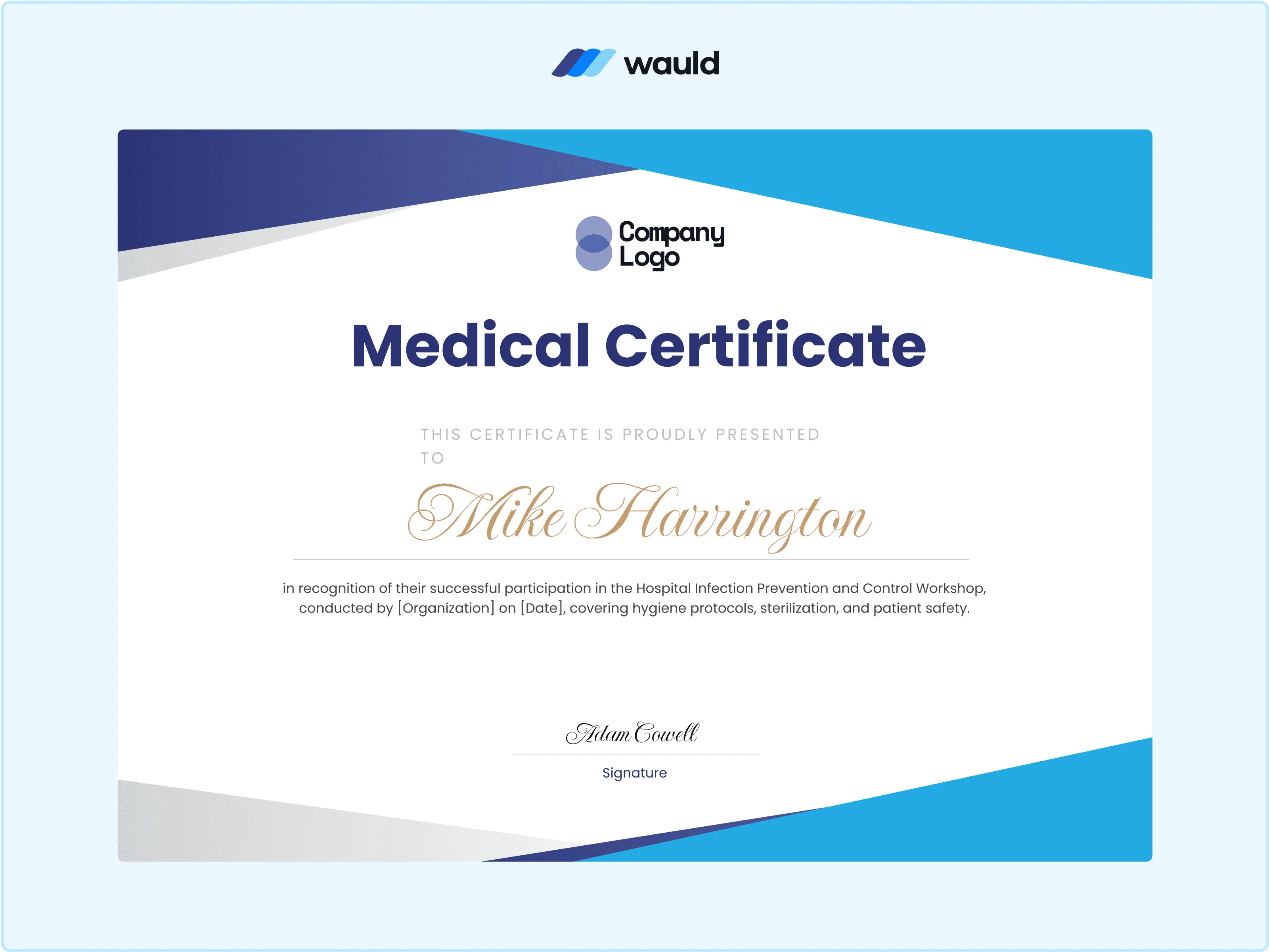 Wauld - Professional and Modern Certificate Template