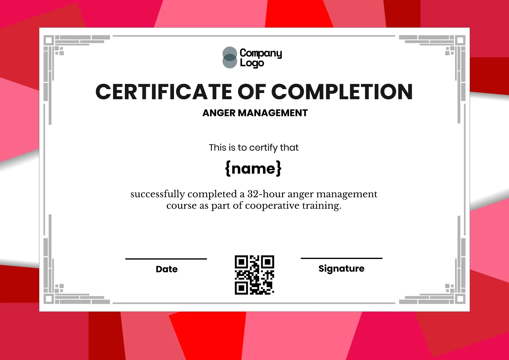 Recognized Emotional Growth Certificate Template