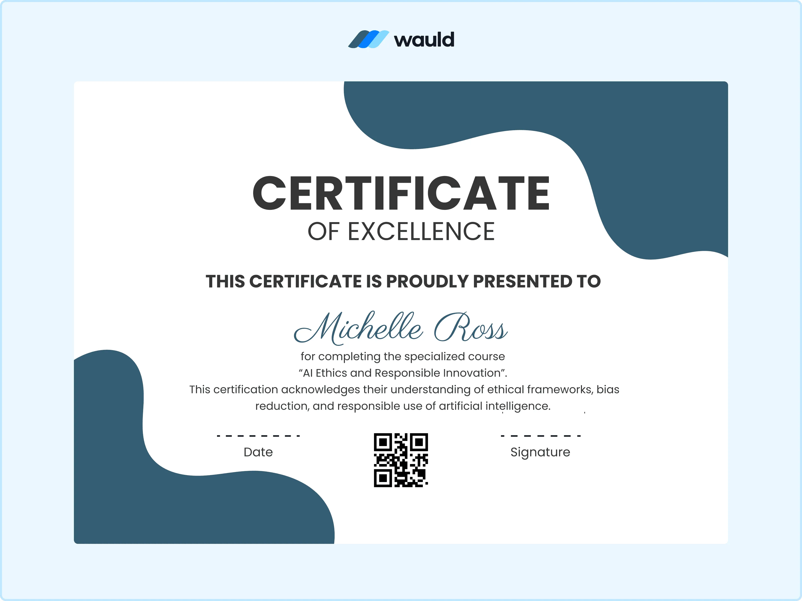 Wauld - The Modern Minimalist Certificate Template AI