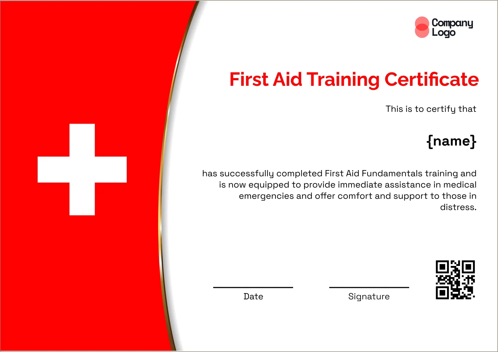 Training-Ready First Aid Trainer Certificate Template