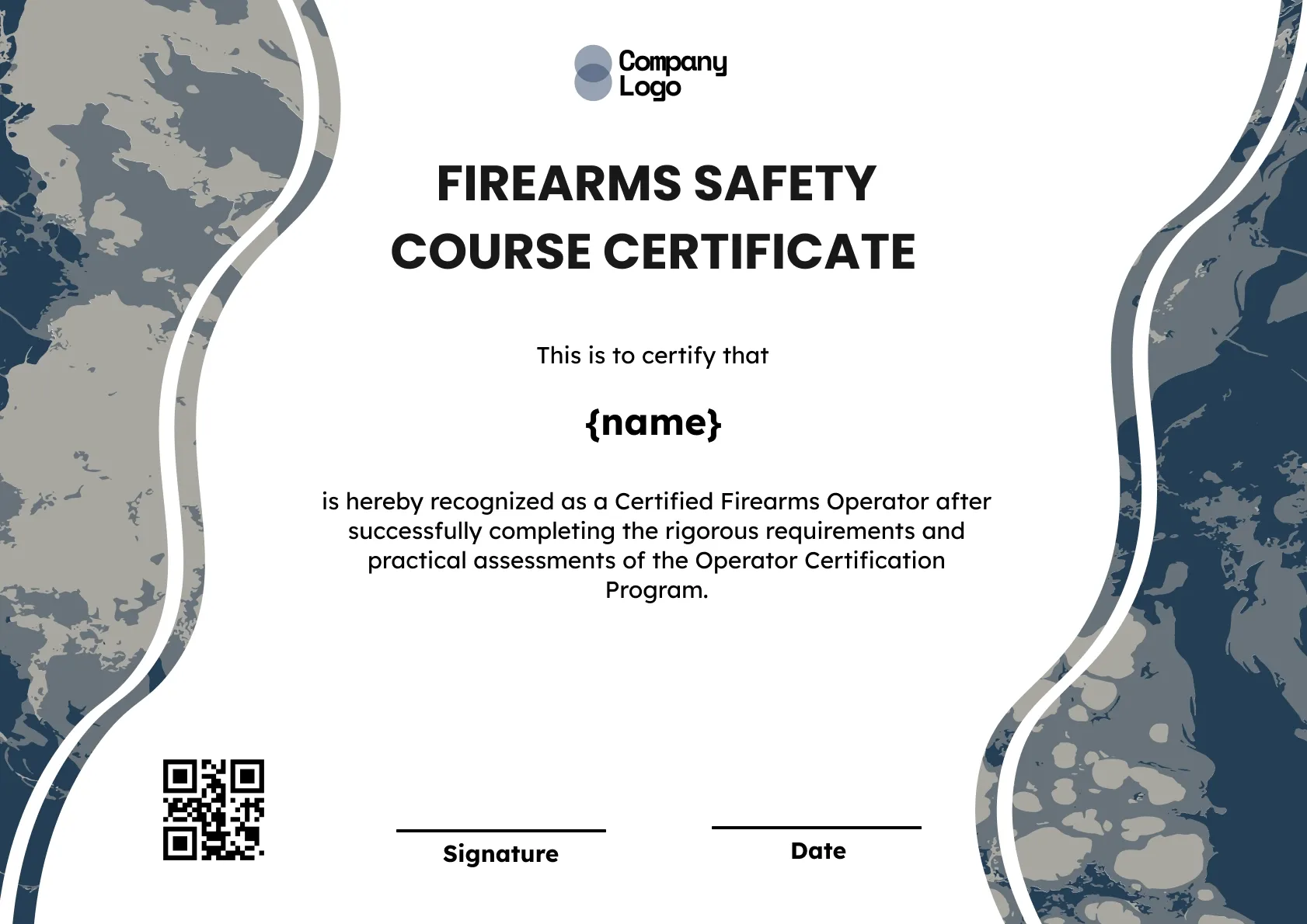 Trusted Firearms Safety Compliance Certificate Template