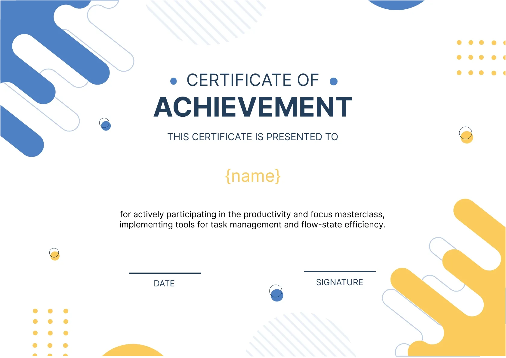 Vivid and playful achievement certificate template