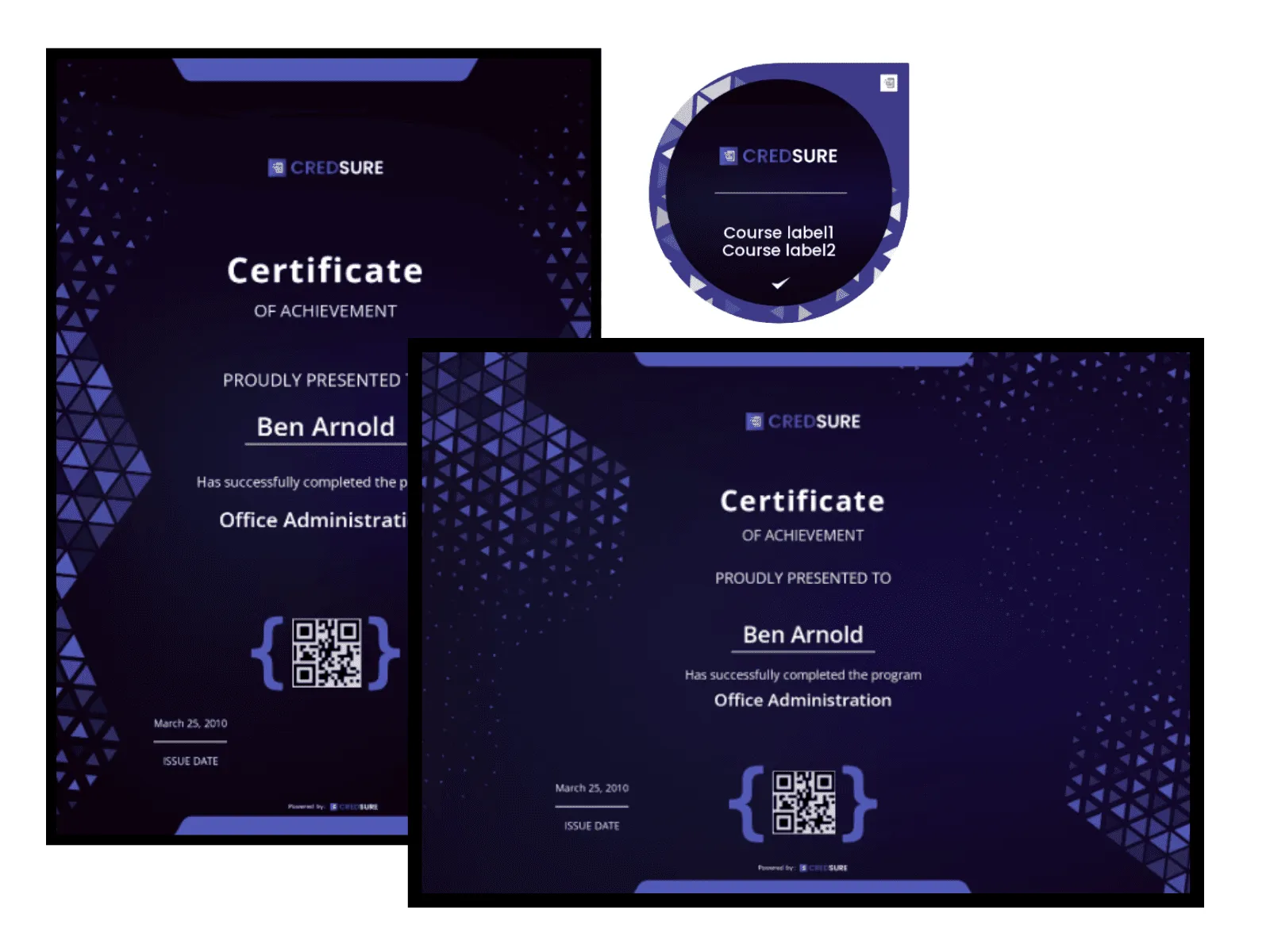 Starter V2 Digital Certificate and Badge Template (Dark) from CredSure
